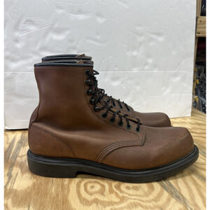 Vintage Red Wing Supersole 953 Soft Toe Boot Mens 13 C Brown Leather Made In USA